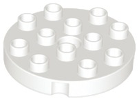 Duplo, Plate Round 4 x 4 with Hole with Locking Ridges