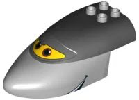 Duplo Airplane Disney Cars Siddeley Fuselage Forward with Black Top with Brown Eyes on Yellow Window Pattern