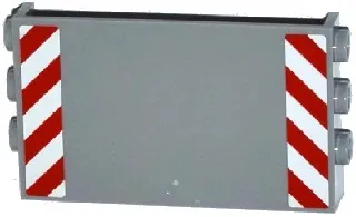 Panel 1 x 6 x 3 with Studs on Sides with Red and White Danger Stripes Pattern (Stickers) - Set 60075