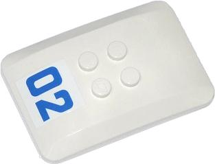 Wedge 6 x 4 x 2/3 Quad Curved with Blue '02' Pattern (Sticker) - Set 60042