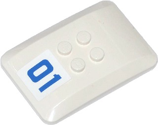 Wedge 6 x 4 x 2/3 Quad Curved with Blue '01' Pattern (Sticker) - Set 60047