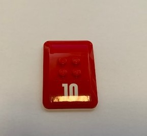 Wedge 6 x 4 x 2/3 Quad Curved with White '10' Pattern (Sticker) - Set 60110