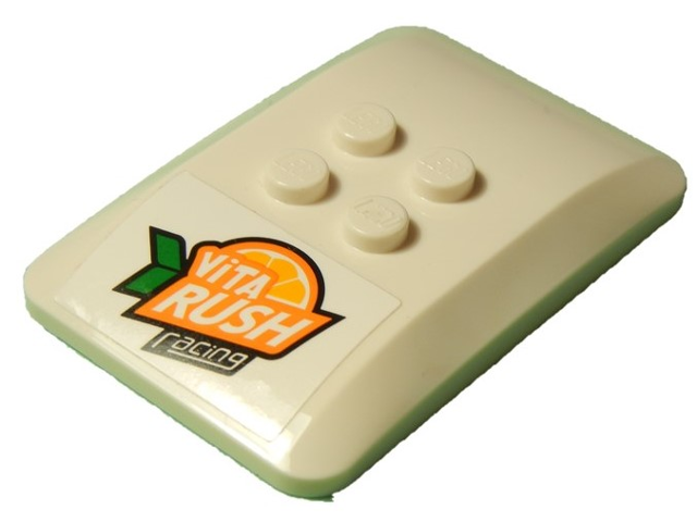 Wedge 6 x 4 x 2/3 Quad Curved with 'ViTA RUSH racing' Logo Pattern (Sticker) - Set 60218