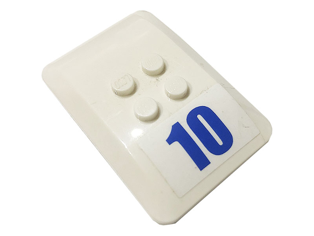 Wedge 6 x 4 x 2/3 Quad Curved with Blue '10' Pattern (Sticker) - Set 60141