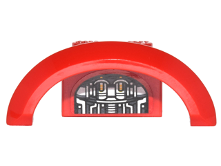 Vehicle, Mudguard 4 x 2 1/2 x 1 with Arch Round with Black and Silver Car Mechanical Parts on Inside Pattern (Sticker) - Set 76077