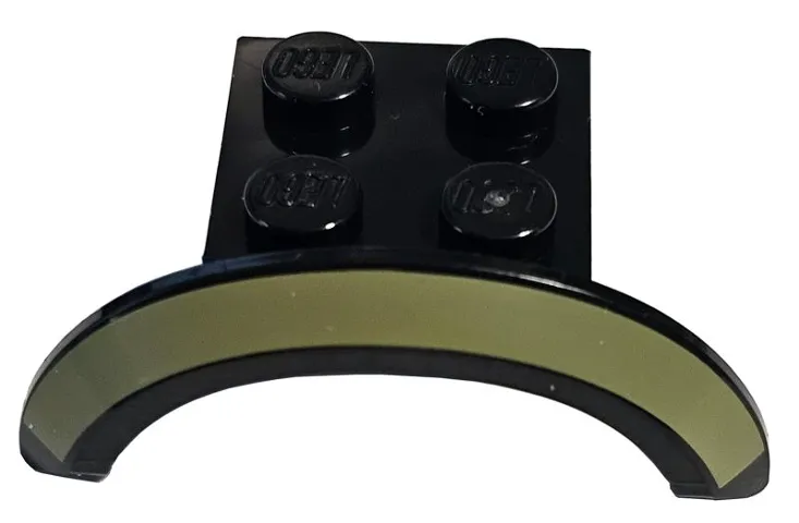 Vehicle, Mudguard 4 x 2 1/2 x 1 with Arch Round with Olive Green Curved Stripe Pattern
