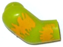 Arm, Right with Bright Light Orange Tie-Dyed Stripes Pattern