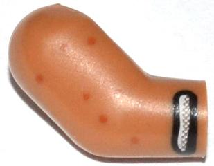 Arm, Right with White Stripe Icing and Dark Orange Dots Pattern