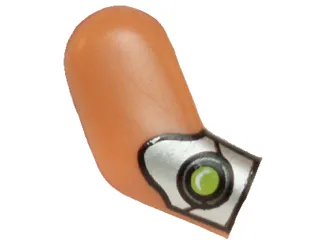 Arm, Right with Silver Gauntlet with Lime Jewel Pattern