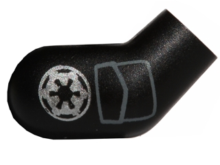 Arm, Right with Silver SW Imperial Logo and Dark Bluish Gray Pocket Pattern