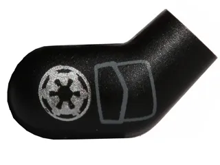 Arm, Right with Silver SW Imperial Logo and Dark Bluish Gray Pocket Pattern