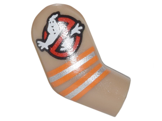 Arm, Right with Ghostbusters Logo and Orange and Silver Stripes Pattern