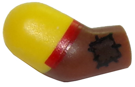 Arm, Right with Yellow Short Sleeve, Red Cuff and Patch Pattern