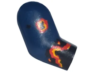 Arm, Right with Black, Red and Yellow Splotches Pattern