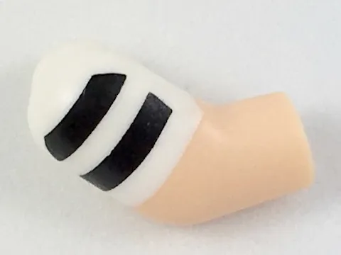 Arm, Right with White Short Sleeve with 2 Black Stripes Pattern