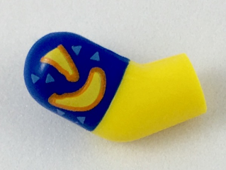 Arm, Right with Molded Blue Short Sleeve and Printed Bananas and Bright Light Blue Triangles Pattern