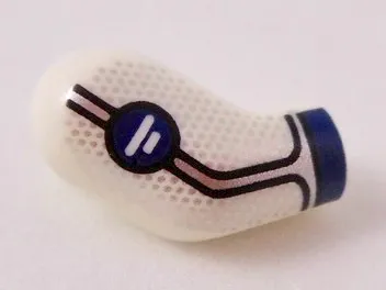 Arm, Right with Dark Blue Cuff, Water Symbol on Circle, Silver Trim and Dots Pattern