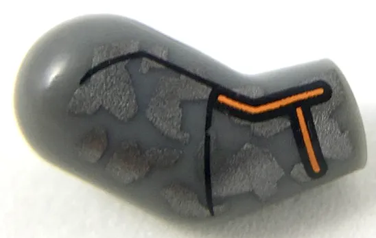 Arm, Right with Dark Silver Camouflage and Orange Trim Pattern