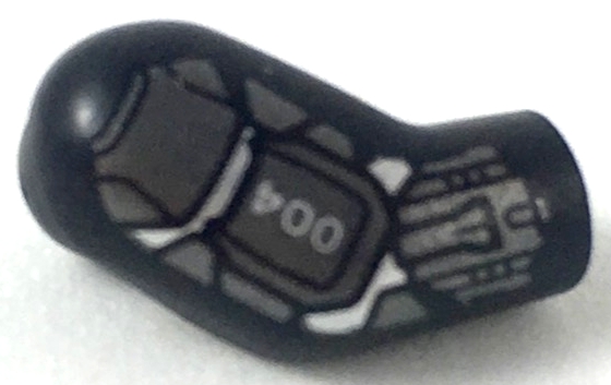 Arm, Right with Dark Silver and Silver Armor Plates, '004' Pattern