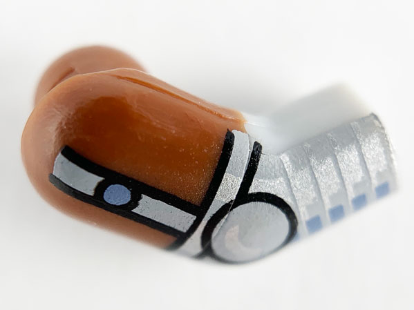 Arm, Right with Reddish Brown Short Sleeve and Silver Armor Pattern