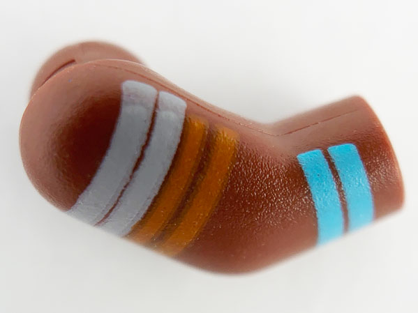 Arm, Right with Light Bluish Gray, Orange and Medium Azure Stripes Pattern