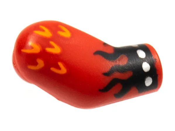 Arm, Right with Orange Scales and Black Flames Pattern