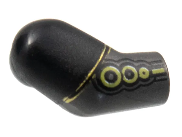 Arm, Right with Black Short Sleeve, Gold Circles Pattern