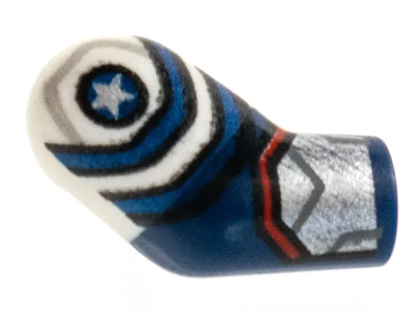Arm, Right with White Short Sleeve, Silver Star and Cuff Pattern