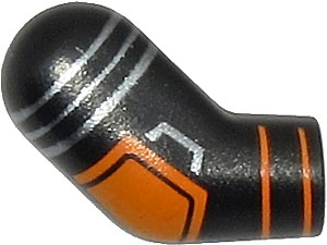 Arm, Right with Orange and Silver Pad and Stripes Pattern