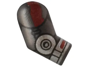Arm, Right with Dark Red and Silver Cuff and Armor Plates Pattern