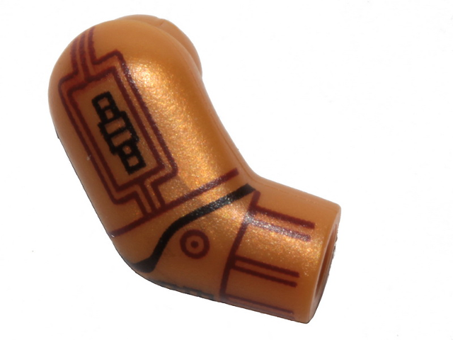 Arm, Right with SW C-3PO Reddish Brown and Black Lines and Shapes Pattern
