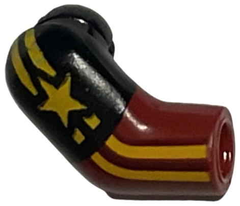 Arm, Right with Black Short Sleeve, Bright Light Orange Star and Stripes Pattern