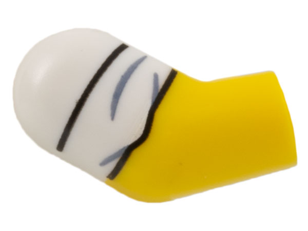 Arm, Right with White Short Sleeve, Rolled Pattern