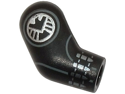 Arm, Right with Silver SHIELD Logo, Cuff and Dark Bluish Gray Circle Pattern