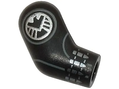 Arm, Right with Silver SHIELD Logo, Cuff and Dark Bluish Gray Circle Pattern