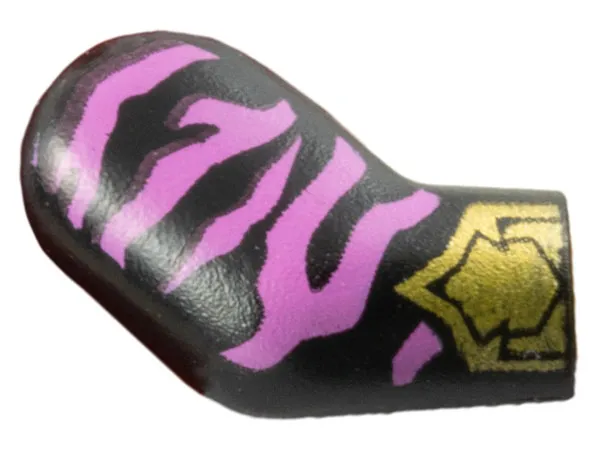 Arm, Right with Dark Pink Animal Stripes and Gold Armor Cuff Pattern