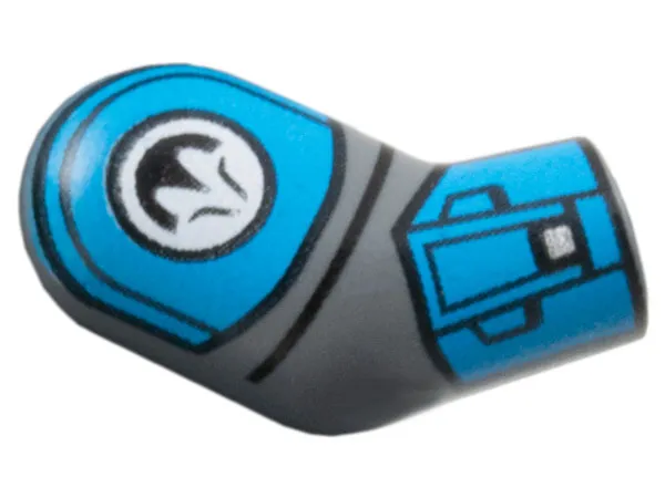 Arm, Right with Dark Azure Shoulder and Cuff, Black Nite Owl Logo Pattern