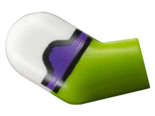 Arm, Right with Molded White Short Sleeve and Printed Black and Dark Purple Hem Pattern
