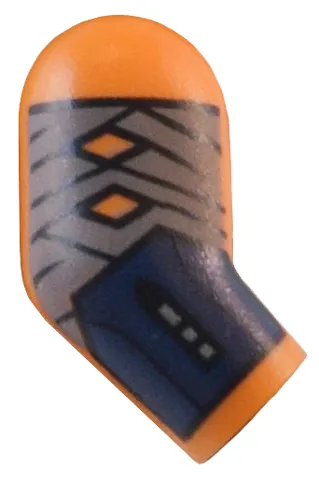 Arm, Right with Dark Bluish Gray Wrappings and Dark Blue Bracer Pattern