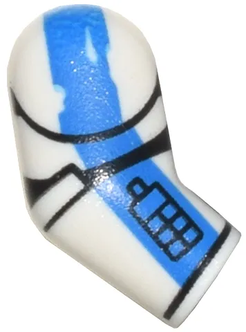 Arm, Right with Armor Panels and Worn Blue Stripe Pattern