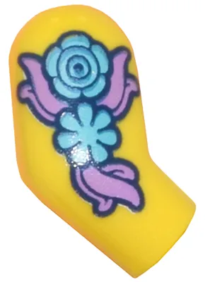 Arm, Right with Bright Light Blue and Lavender Flower Tattoo Pattern