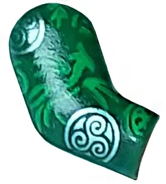 Arm, Right with Silver and Bright Green Circles and Filigree Pattern