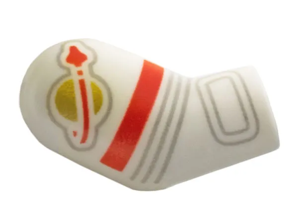 Arm, Right with Astronaut Spacesuit Panels, Gold Classic Space Logo, Red Stripe and 3 Light Bluish Gray Lines Pattern