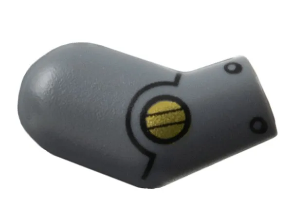 Arm, Right with Gold Circle, Black Rivets and Line with Arc Pattern