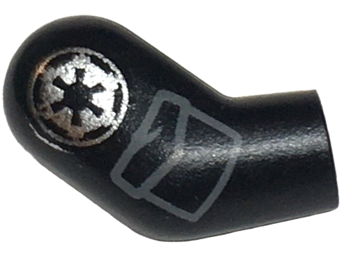 Arm, Right with Silver SW Imperial Logo and Dark Bluish Gray Pocket with Flap Crease Pattern