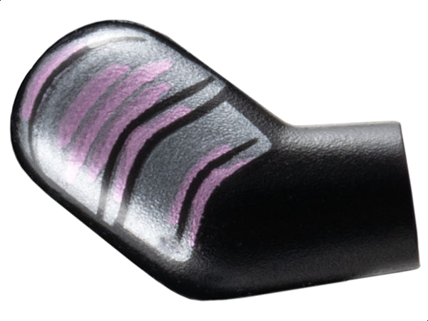 Arm, Right with Dark Silver Armor with Metallic Pink Stripes Pattern