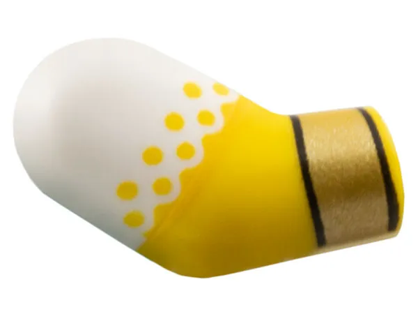 Arm, Right with Molded White Short Sleeve and Printed Yellow Dots, Gold Bracelet Pattern