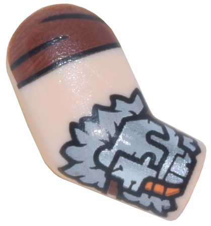 Arm, Right with Reddish Brown Sleeve, Silver Armor Plates and Light Bluish Gray Long Fur Trim Pattern