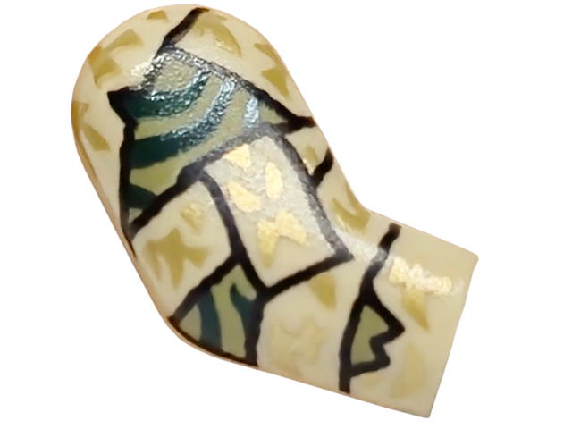 Arm, Right with Olive Green Skin with Dark Green Markings, Tattered Wrappings with Gold Highlights Pattern