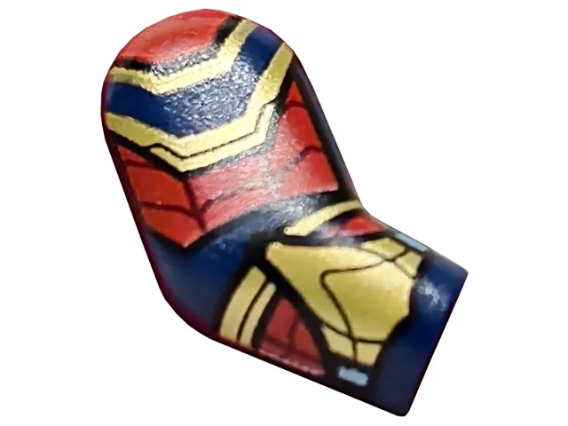 Arm, Right with Gold and Red Armor, Dark Red Webs Pattern